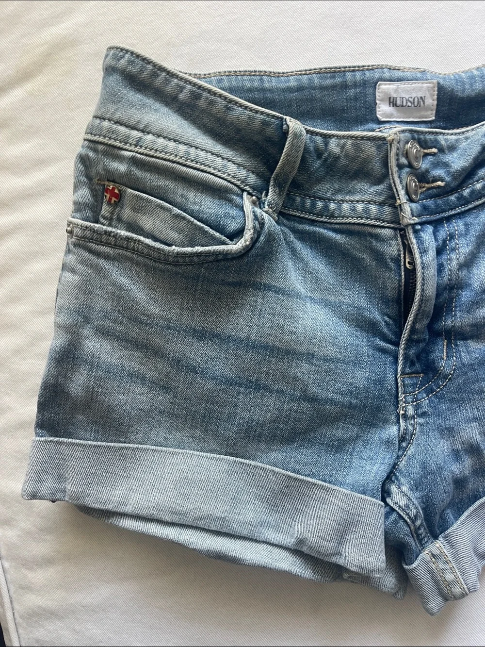Hudson Size 29” Jean Shorts Light Blue Cuffed Denim Shorts - Picture 5 of 11